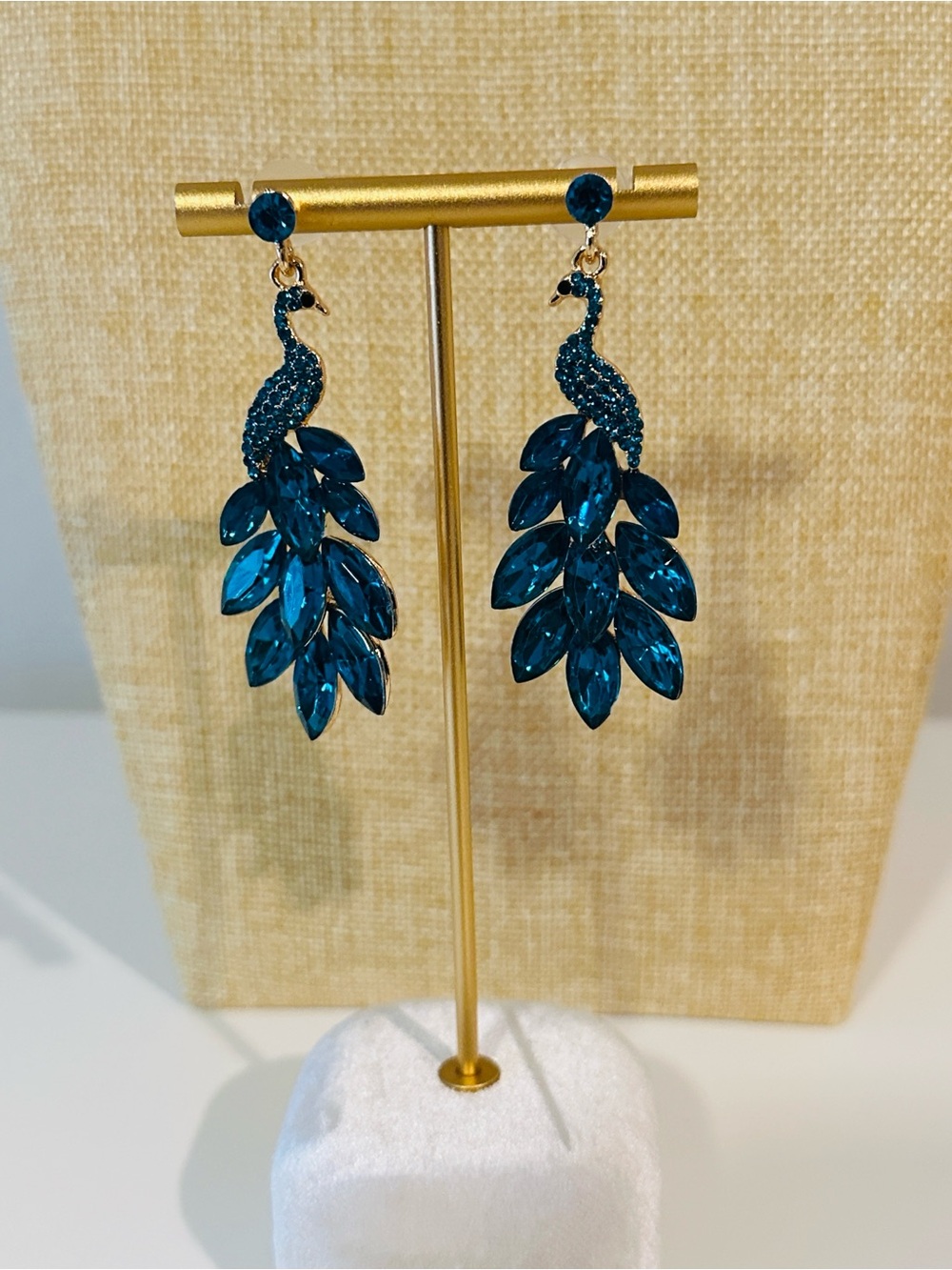 Fashion Jewelry Blue Peacock Drop Earrings